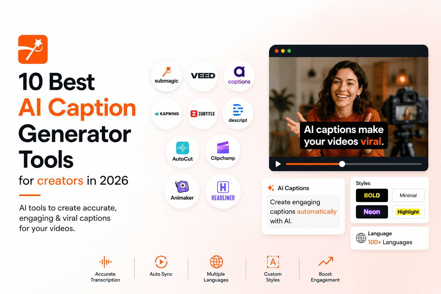 10 Best AI Caption Generator Tools for creators in 2026