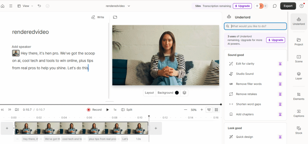 descript video editing