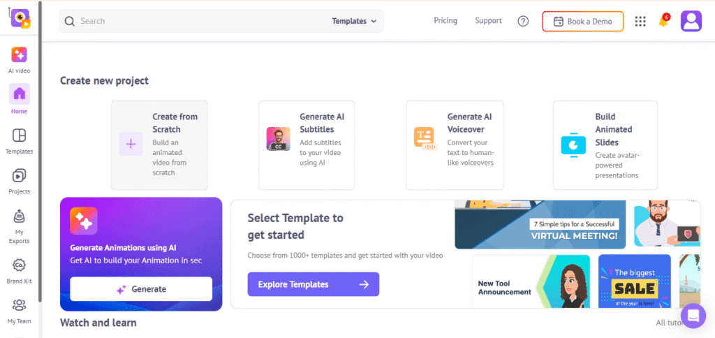 animaker interface
